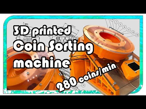 3d printed Coin Sorting machine with Arduino/ 280 coins per minute / Download all files