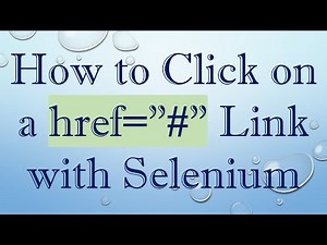 How to Click on a href="#" Link with Selenium