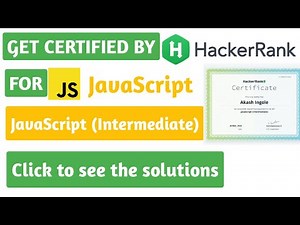 Hackerrank certification for JavaScript | Hackerrank js solutions