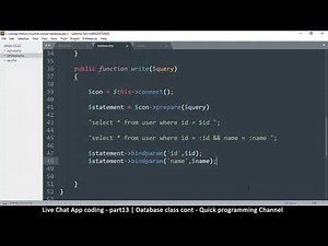 Live chat app | Part13 Database Class cont. | Javascript, AJAX, HTML, CSS, JSON, PHP, MYSQL Tutorial