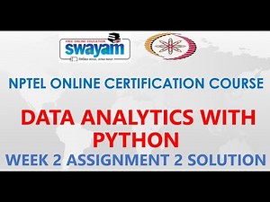 Data Analytics with Python | NPTEL | Week2 | Assignment 2 Solution | Jan2021