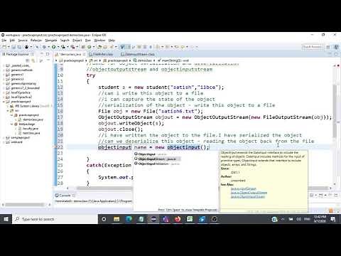 ObjectInputStream and ObjectOutputStream class in Java - CSE1007 - Java Programming