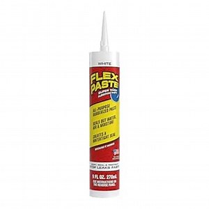 Flex Paste, Waterproof Paintable Putty, Spackle Sealant, Fill Gaps Cracks Holes - Block Out Water and Air - UV Resistant - Walls, Drywall, EPDM, Concrete, Roof, RV Repairs, White, Cartridge