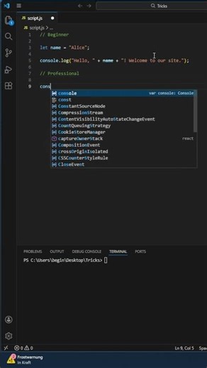 Beginner vs Senior JS String Interpolation