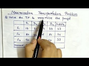 Lec-28 Maximization Transportation Problem | In Hindi | Operation Research