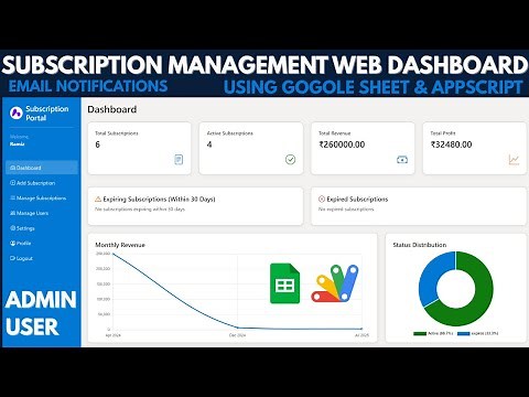 How to Make Subscription Management Dashboard in Google Sheets + Apps Script | D32