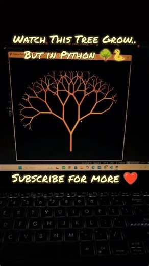 Grow a tree in Python!!🐍🌳 #coding #shorts