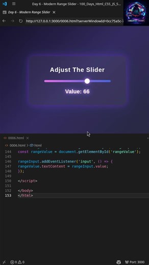 Amazing Range Slider | #shorts #html #css #javascript