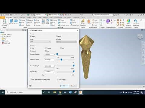 Converting .ipt files to .stl files