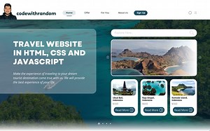 Travel/Tourism Website Using HTML and CSS (Code   Demo)