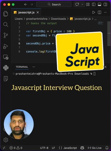 Javascript Object based interview question #coding #javascriptinterview #dsa