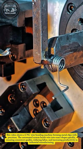 CNC Wire Bending Machine | High-Speed Metal Clip Forming Process#mechanic #shorts #usa