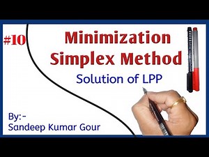 Simplex Method | Minimization problem | operational research