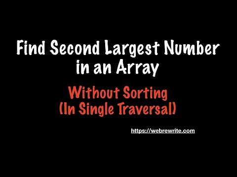 Find Second Largest Number in an Array (Multiple Approaches)