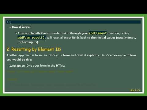 How to Clear a Form After Submit in JavaScript