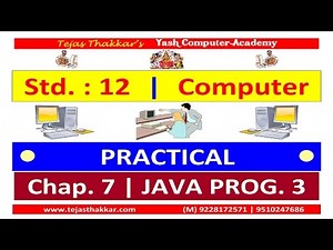 Std. 12 | Chap. 7 Java Prog-3