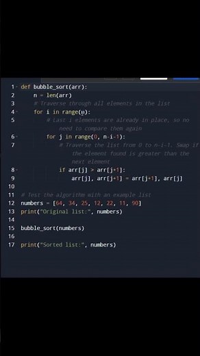 Python Sorting Algorithms: Bubble Sort Explained with Examples | codewithbv | Shorts ‪@codewithbv‬