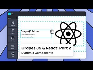 Create a Drag and Drop Editor in React using GrapesJS: Part 2 | Dynamic Components | Web Design