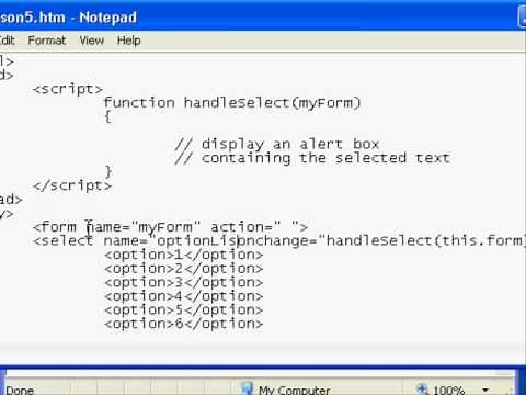 Javascript: Handling the SELECT onchange event (Part 1 of 2)