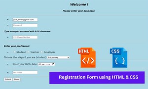 Create Student Registration Form Using HTML & CSS with Code