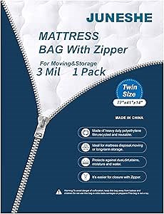 Twin Mattress Bags Cover for Moving and Storage-3 Mil Zipper Plastic Waterproof Wrap Protector Reusable Storage Bag