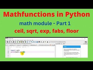 Math module Functions in Python Part-I || Import math Functions in Python