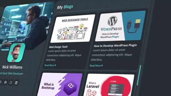 How to design vCard personal portfolio website using HTML CSS JavaScript