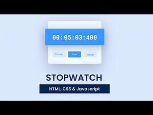 Stopwatch Using Javascript | With Free Source Code