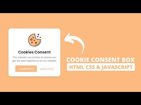 Cookie Consent Box using HTML CSS & JavaScript | Learn to Set Cookies to the User Browser