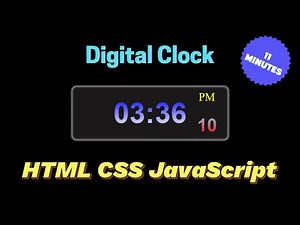 How To Create Digital Clock Using HTML CSS & JavaScript | Coding Cloud