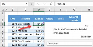 Einfügen eines Kommentars Oder einer Notiz in eine Zelle in Excel & Google Sheets