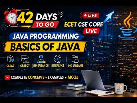 ECET CSE Core LIVE | Java Programming Basics | Class, Object, Inheritance, Interface & I/O Streams