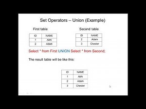Set operators in SQL