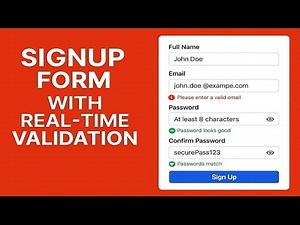 💻 Build a Responsive Signup Form with Live Validation | HTML, CSS & JavaScript Tutorial