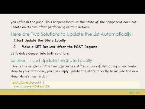 How to Automatically Update Your To-Do List Without Refreshing the Page in React javascript reactjs