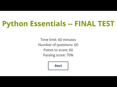 Python Essentials Final Test with explanation