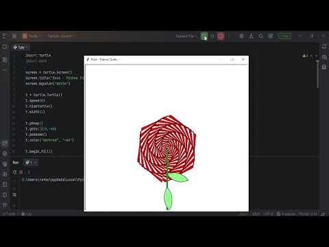 Draw a Beautiful Rose Using Python Turtle 🌹 | Creative Coding Art