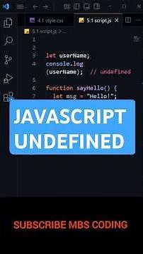 What is undefined in JavaScript? | JS Data Types Explained 🚀 | #webdev #102 #shorts #javascript