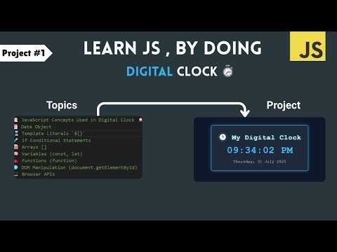 JavaScript Project #1 - Live Digital Clock 🕒 | Learn Date(), setInterval() & DOM Manipulation