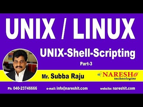 Unix Shell Scripting Part 3 | UNIX Tutorial | Mr. Subba Raju