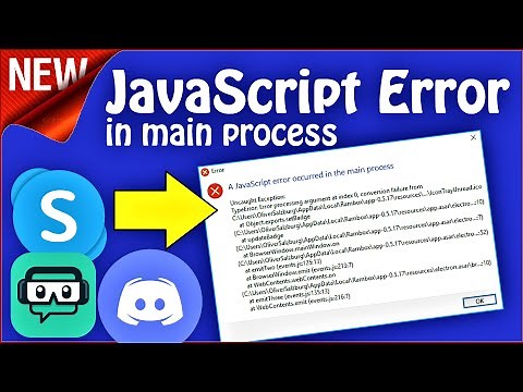 A Javascript Error occurred in the main process Windows 10 \\ 8 \\ 7 Fixed (English)