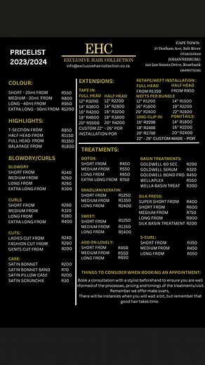 Salon Price List 2024: Updated Prices & Services