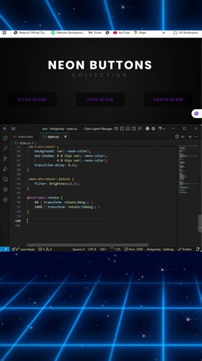 Glowing Neon Button Animation using HTML & CSS | Hover Effects Tutorial