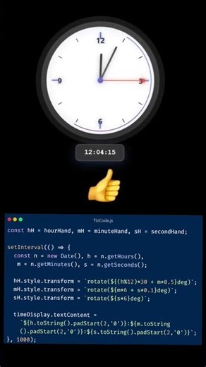 Build a Real-Time Clock in JavaScript ⏰ | HTML CSS JS Short Tutorial