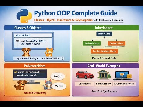Python OOP Complete Guide: Classes, Objects, Inheritance & Polymorphism with Real-World Examples
