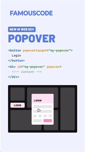 Stop using JavaScript for Popups! 🛑 Native Popover API is Here! 🔥 #shorts