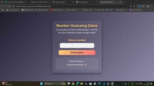 🚀 Just Completed: “Guess the Number” Game in JavaScript!I’m excited to share my latest mini-project — a Guess the Number game built using HTML, CSS, and JavaScript. 🎯Netlify :-… | Yash Saini