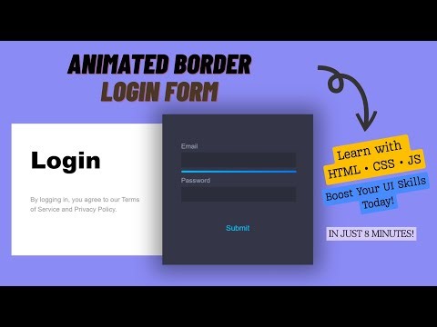 Animated Border Login Form Tutorial | HTML, CSS & JavaScript (Responsive UI Design)