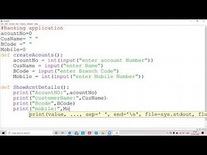 Python Function - Banking Application Program