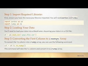 Converting DataFrame Rows and Columns into numpy Arrays in Python